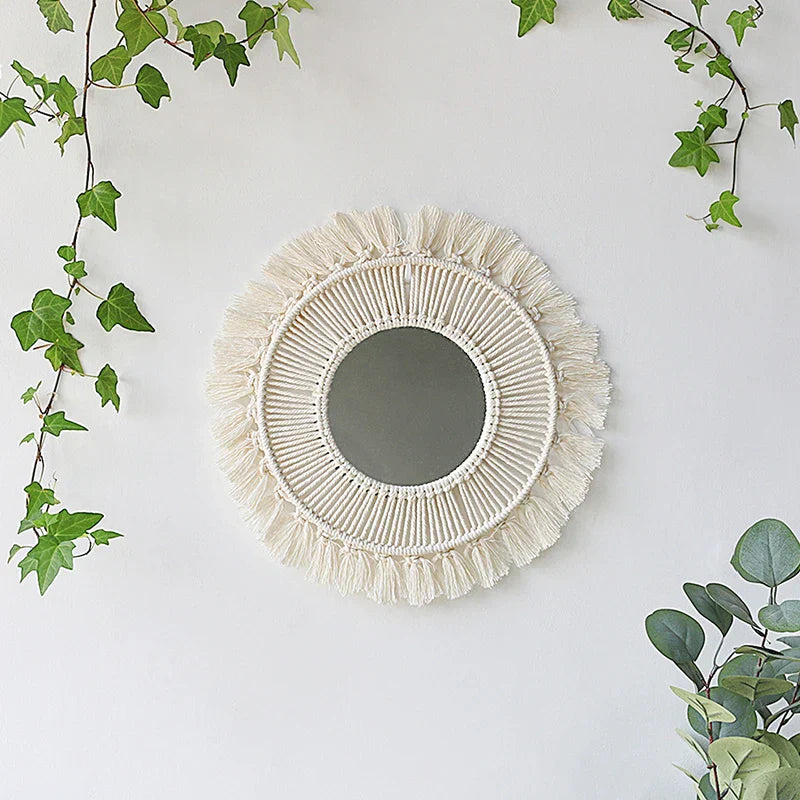 Macrame Wall Mirror Boho Round Mirrors Art Home