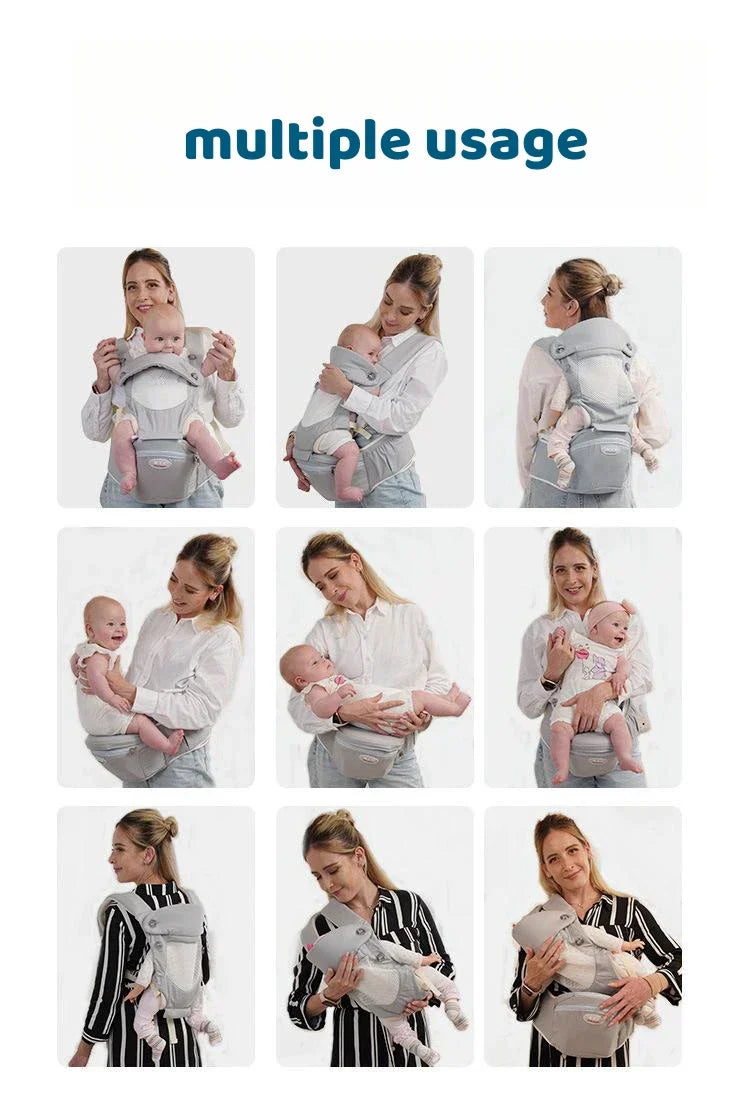 Ergonomic Newborn Baby Carrier With Hipseat Storage Bags