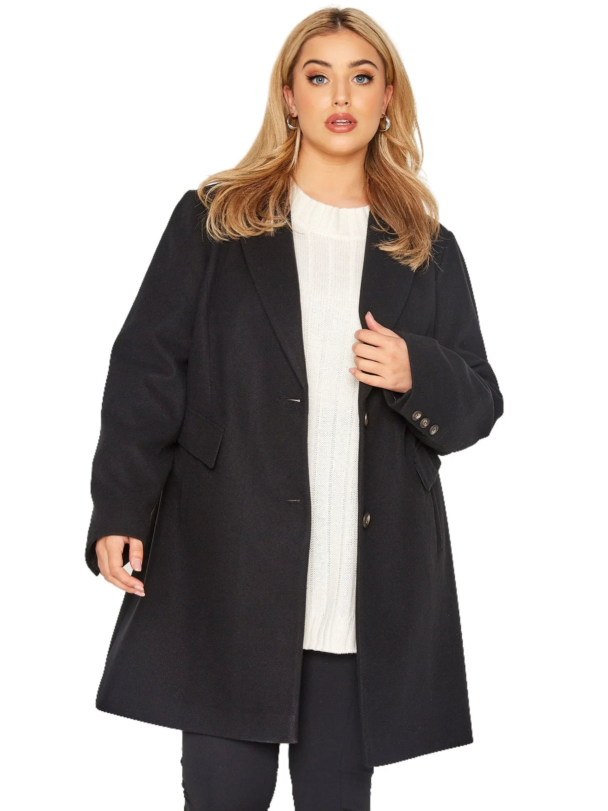 Plus Size Elegant Autumn Winter Trench Coat Women