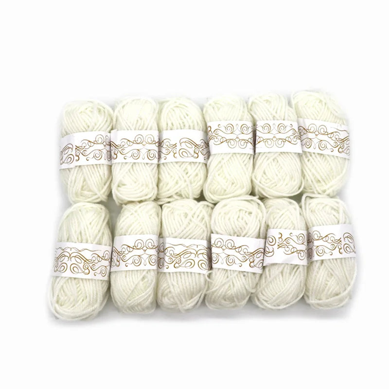 12Ball/Set High Quality Warm DIY Milk Cotton Yarn