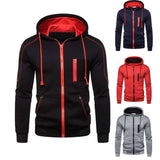 Men's Zip Up Jackets Color Matching Casual Hoodies