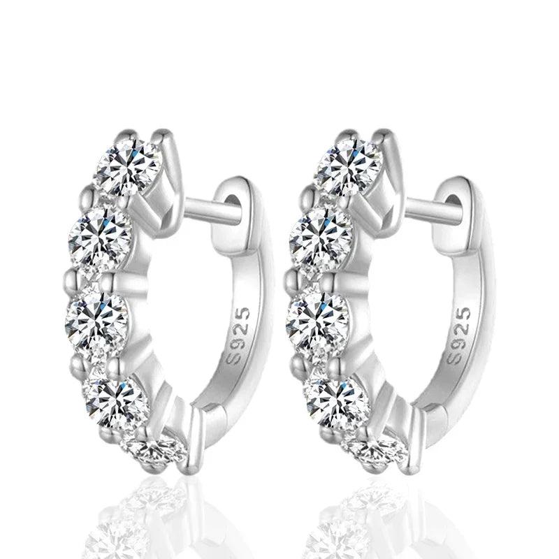 NeeTim 3mm D Color Moissanite Earrings 925 Sterling