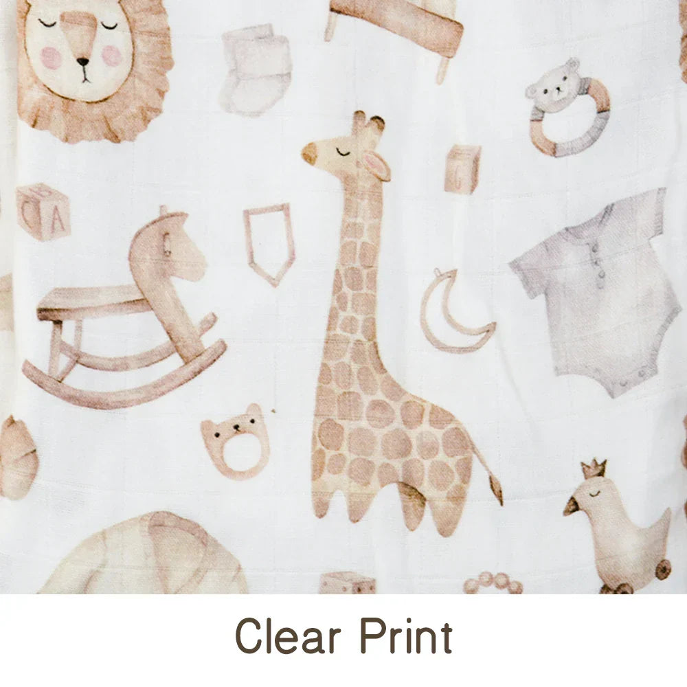 Elinfant Digital Print Muslin Swaddle Blanket Bamboo Cotton