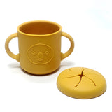 Silicone Snack Cup with Handle Double Ear Petal