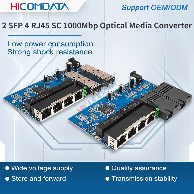 2 Fiber 4 RJ45 SC 1000Mbps Ethernet Media