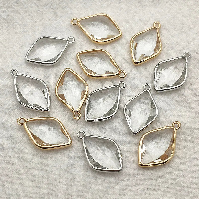 24x14mm 50pcs Copper Crystal Oval Charm