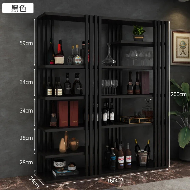 European Iron Bar Wine Cabinets Retro Display Cabinet