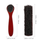 2 Pcs Horse Hair Brush Boot Suede Cleaning