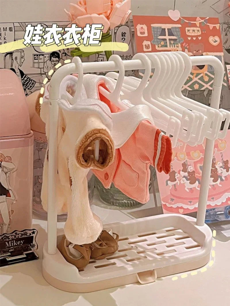 Dollhouse Simulation Plastic Miniture Doll Clothes Rack Garment