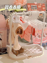 Dollhouse Simulation Plastic Miniture Doll Clothes Rack Garment