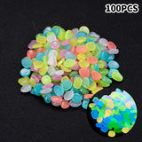 100pcs Garden Decor Luminous Stones Glow In The
