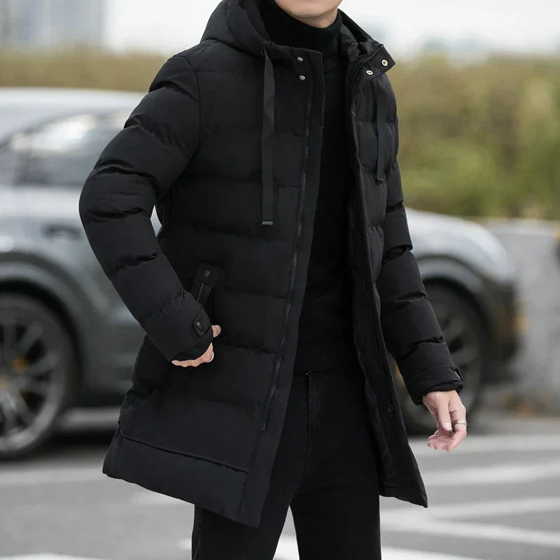 Winter Mens Jackets Men Hooded Casual Long Down
