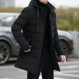 Winter Mens Jackets Men Hooded Casual Long Down