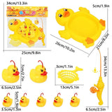 9Pcs/Set Mini Floating Duck Fishing Bath Toy Set