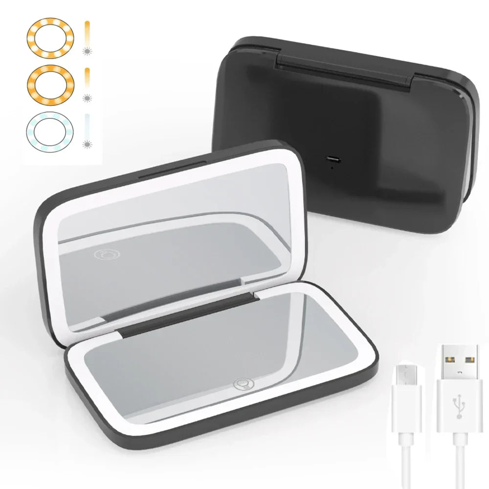 2-Sided LED Rechargeable Makeup Mirror with 5X Magnifying