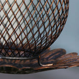 New Outdoor Hanging Wrought Iron Owl Bird Bird