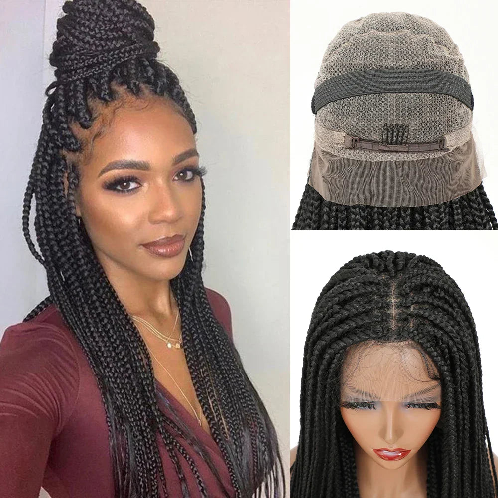 32" Full Lace Front Box Braided Synthetic Wigs