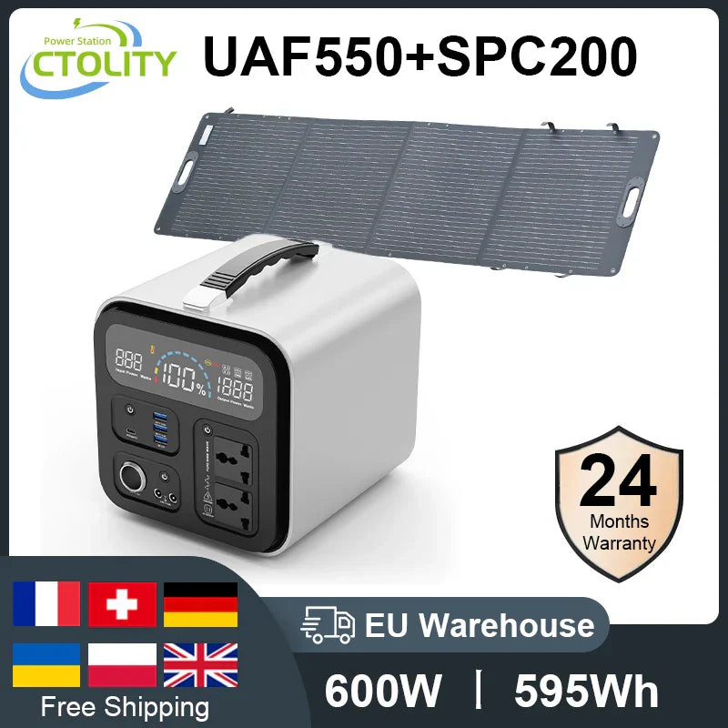 600W Lifepo4 Portable Power Station 595Wh (Peak 1100W)