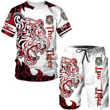 2023 Men T-shirt Set Tracksuit Training Wear Lion