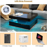 Black LED Coffee Table for Living Room Restaurant