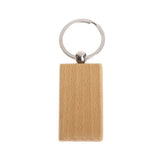 20 Pieces Blank Wooden Keychain Rectangular Key ID