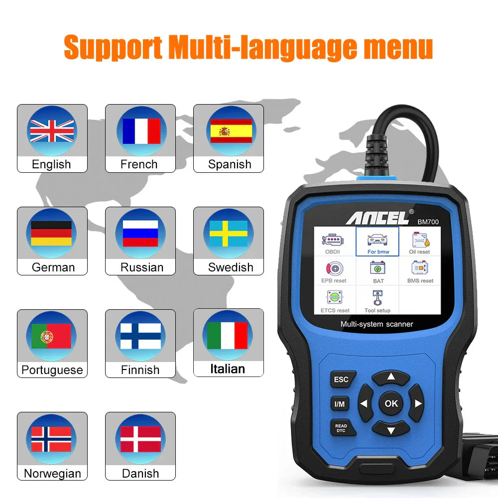 ANCEL BM700 OBD2 Scanner for MINI EPB SAS