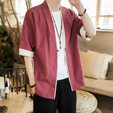 Summer Mens Kimono Jackets Cardigan Lightweight Casual Cotton
