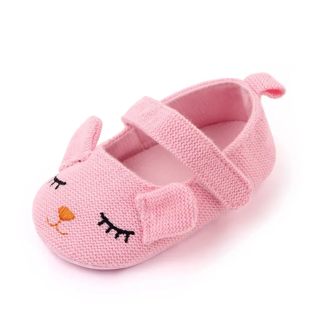 Baby Cute Smile Princess Shoes Solid Colour Knitted