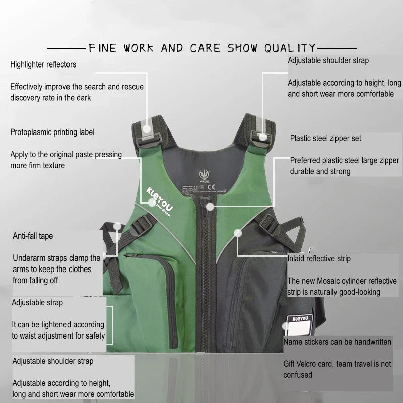Neoprene Fishing Life Jacket For Adult Survival Swimsuit