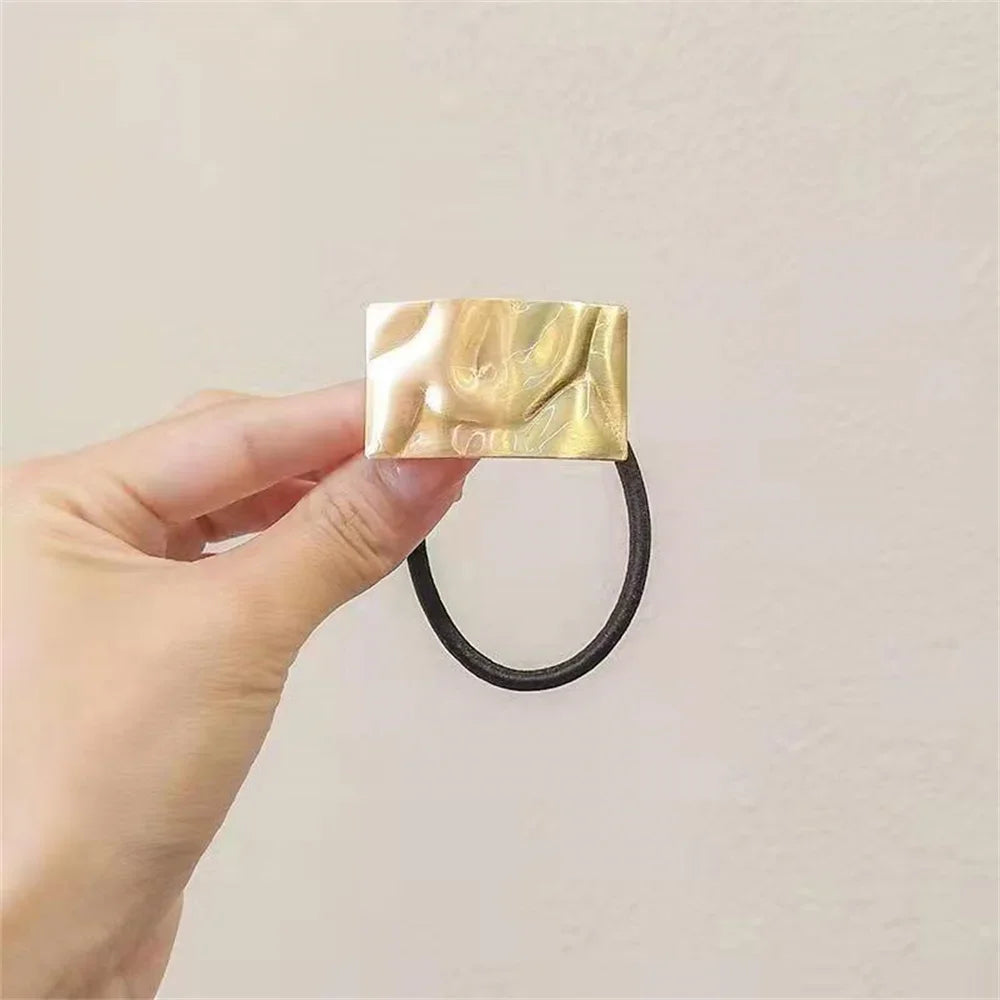 Fashion Metal Circle Ponytail Holder Hair Ropes Gothic