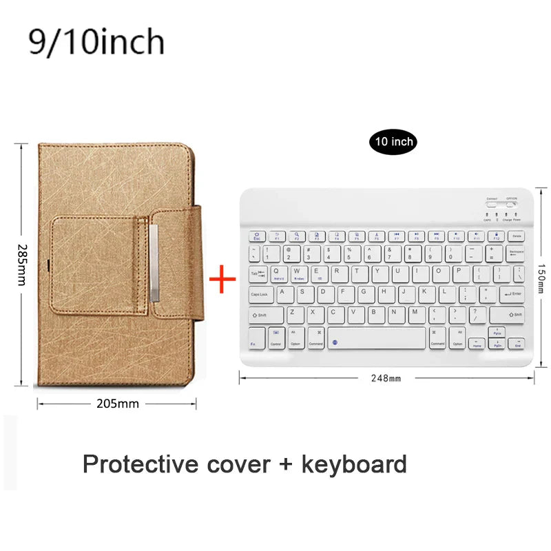 Universal Wireless Bluetooth Keyboard with Leather Case Stand
