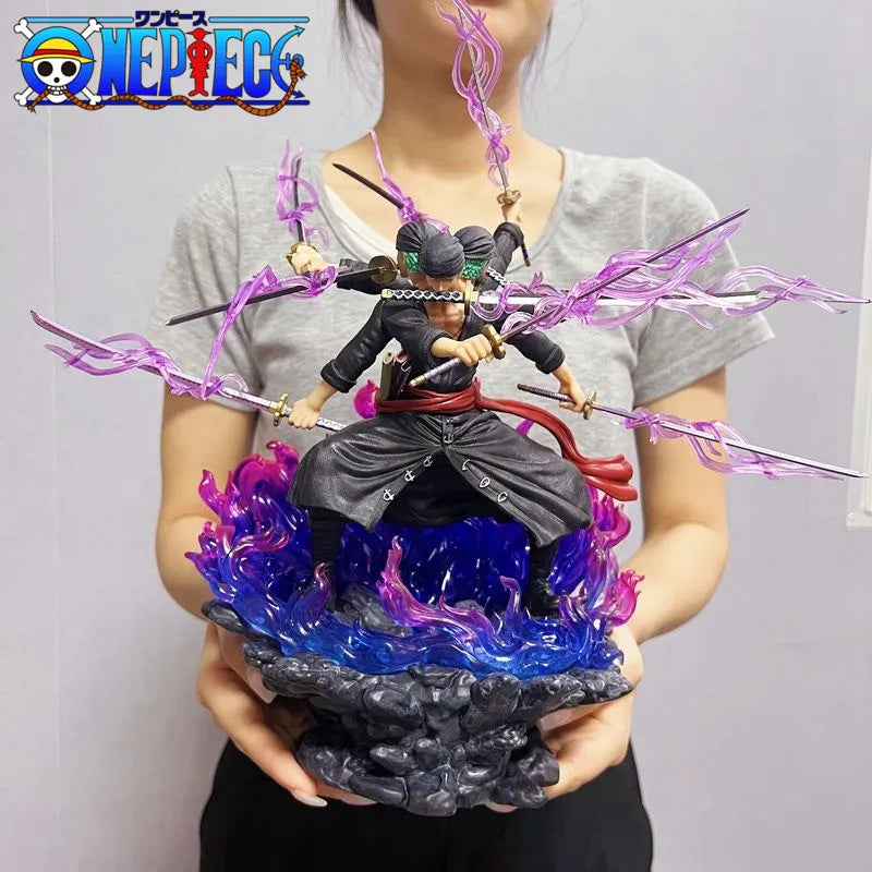 40cm Anime One Piece Zoro Figure Wano Onigashima