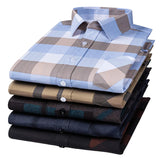 Men's Fashion Shirts Casual Slim Plaid Striped Men