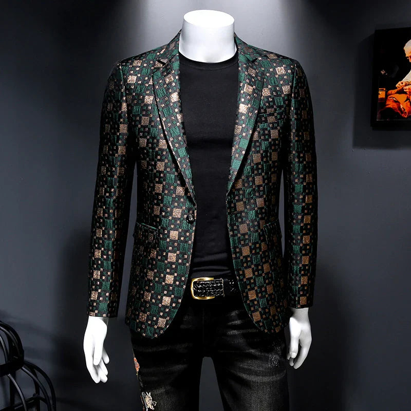 2022 Brand Men Blazer Personality Wild Men's Suit