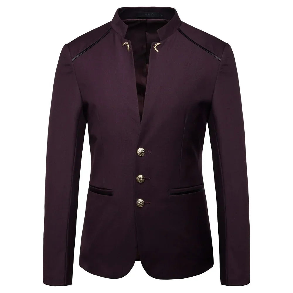 Chinese Style Mandarin Stand Collar Business Casual Wedding