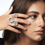 XSBODY Statement Flower Ring Luxury for Women Free