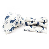 Men Linen Plant Ainmal Ties Set Pocket Handkerchief