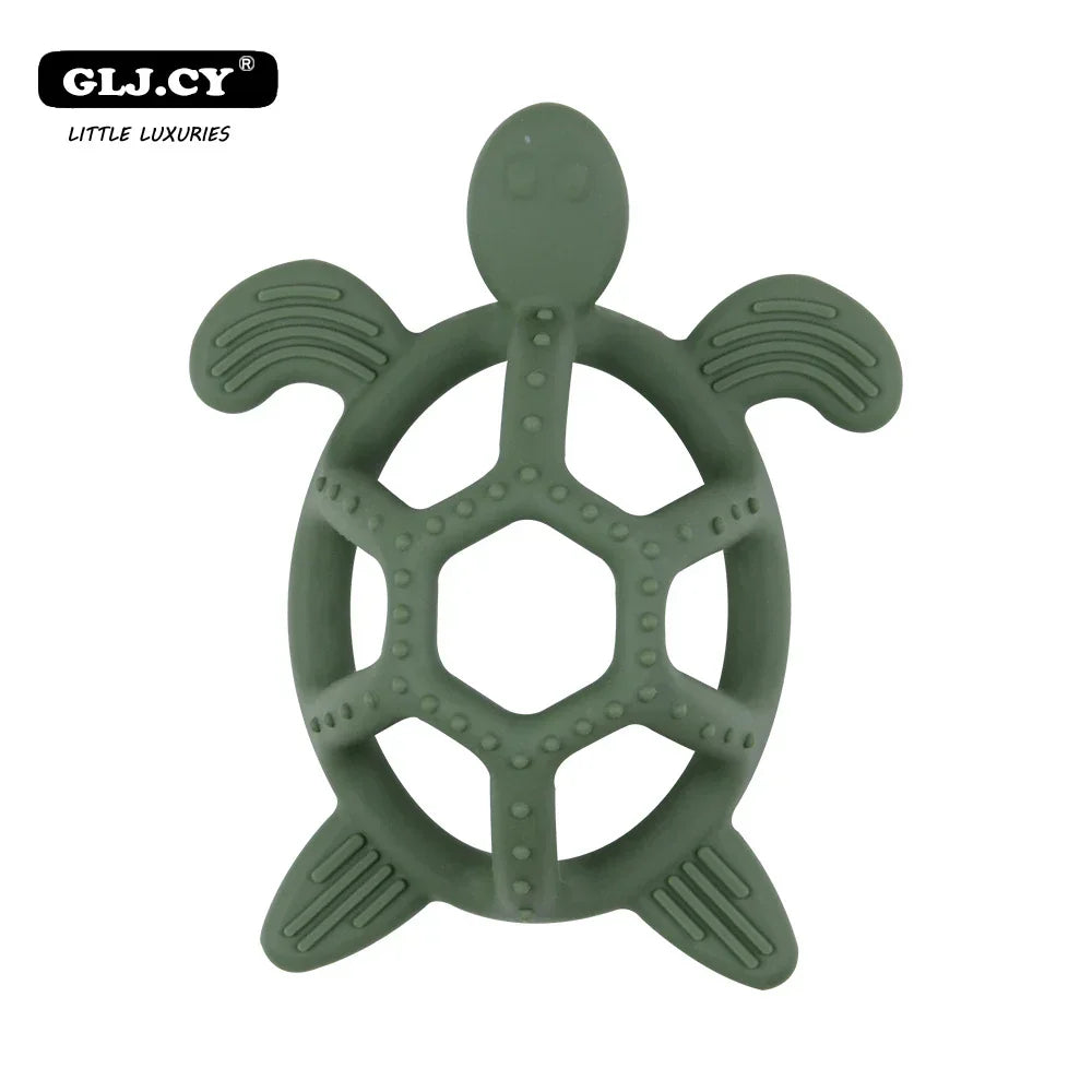 10PCS BPA Free Silicone Turtle Teething Chewable Pendant