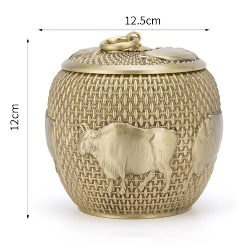 Pure Brass Pet Urn Cat Memorials Funerary Metal