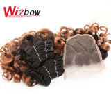 Human Brazilian Hair Weave Bundles With Closure Ombre