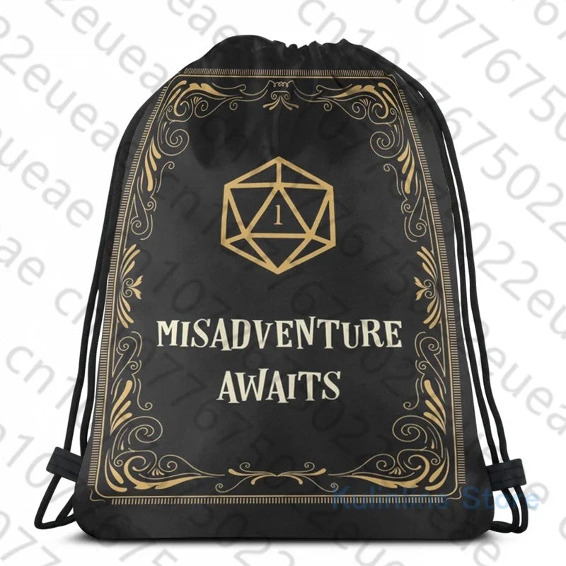 Funny Graphic print Misadventure Awaits D20 Dice Tabletop
