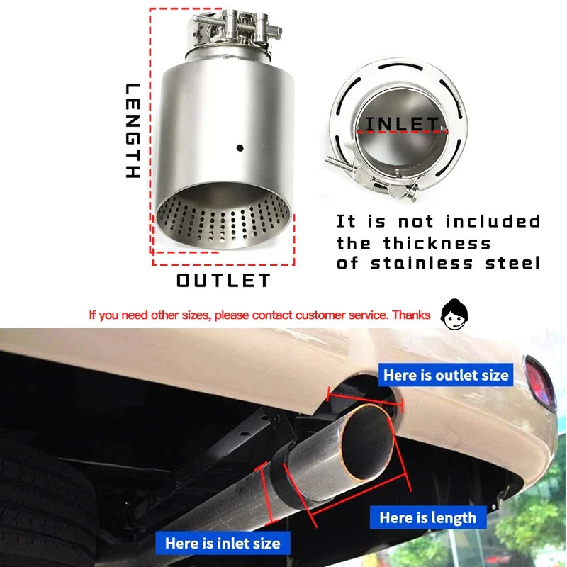 1 Pcs Matte Stainless Steel Car Exhaust Tip