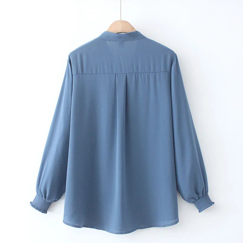 2022 Autumn Plus Size Women Shirt Fashion Solid