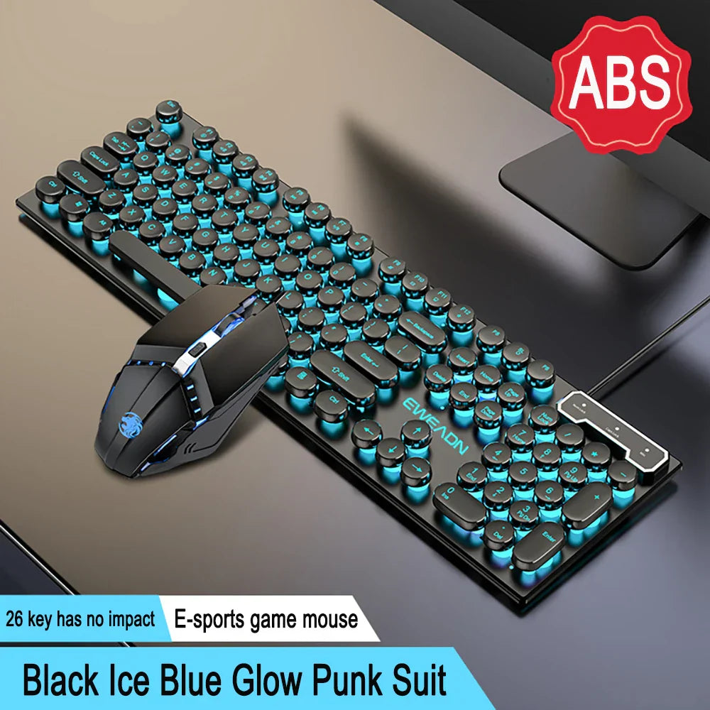 Three-piece Set Punk Gaming Keyboard and Mouse Earphone