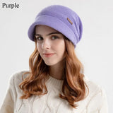 Fleece Lined Knitted Hat Casual Thickened Short Brim
