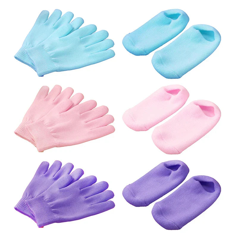 1~4PCS Reusable SPA Gel Socks Moisturizing Whitening Exfoliating