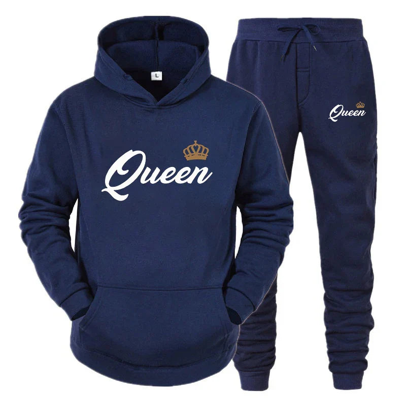 Couple Sportwear 2022 Fashion Set KING QUEEN Printed