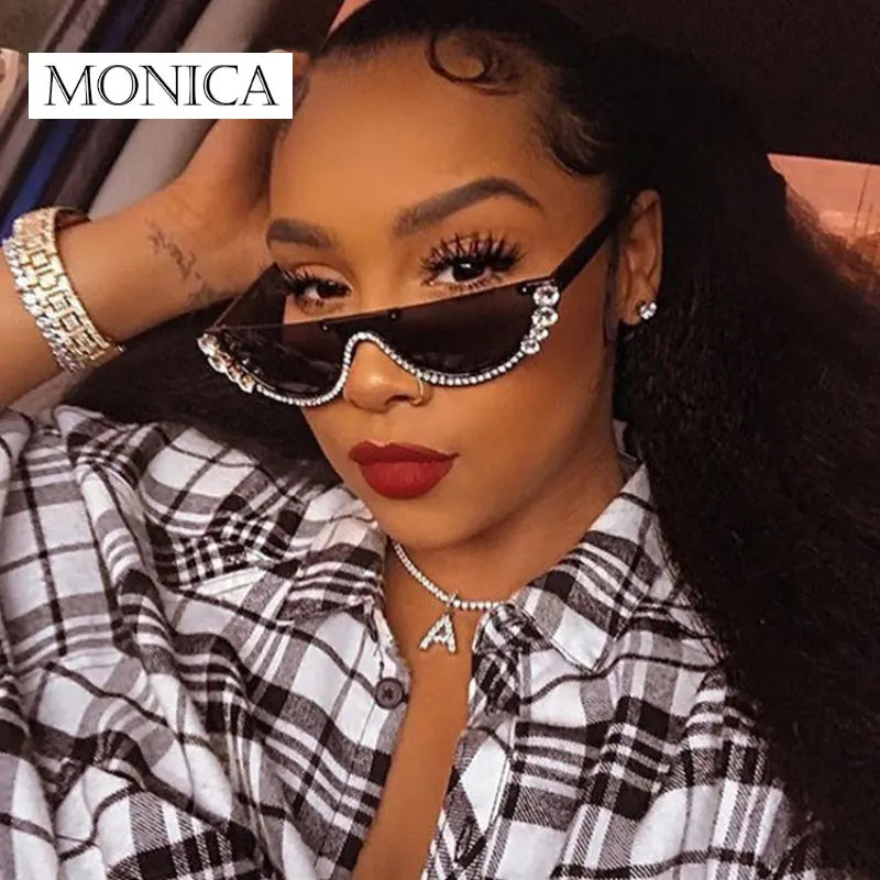 Trendy Diamond Cat Eye Sunglasses Women Luxury Brand