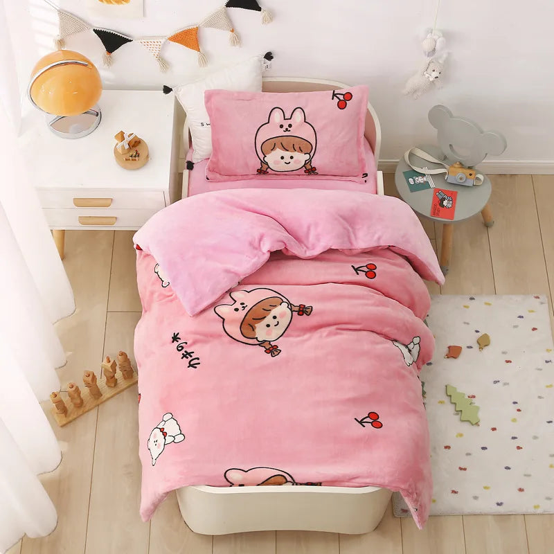 Baby Cartoon Print Bedding Set Duvet Covers Pillowcases