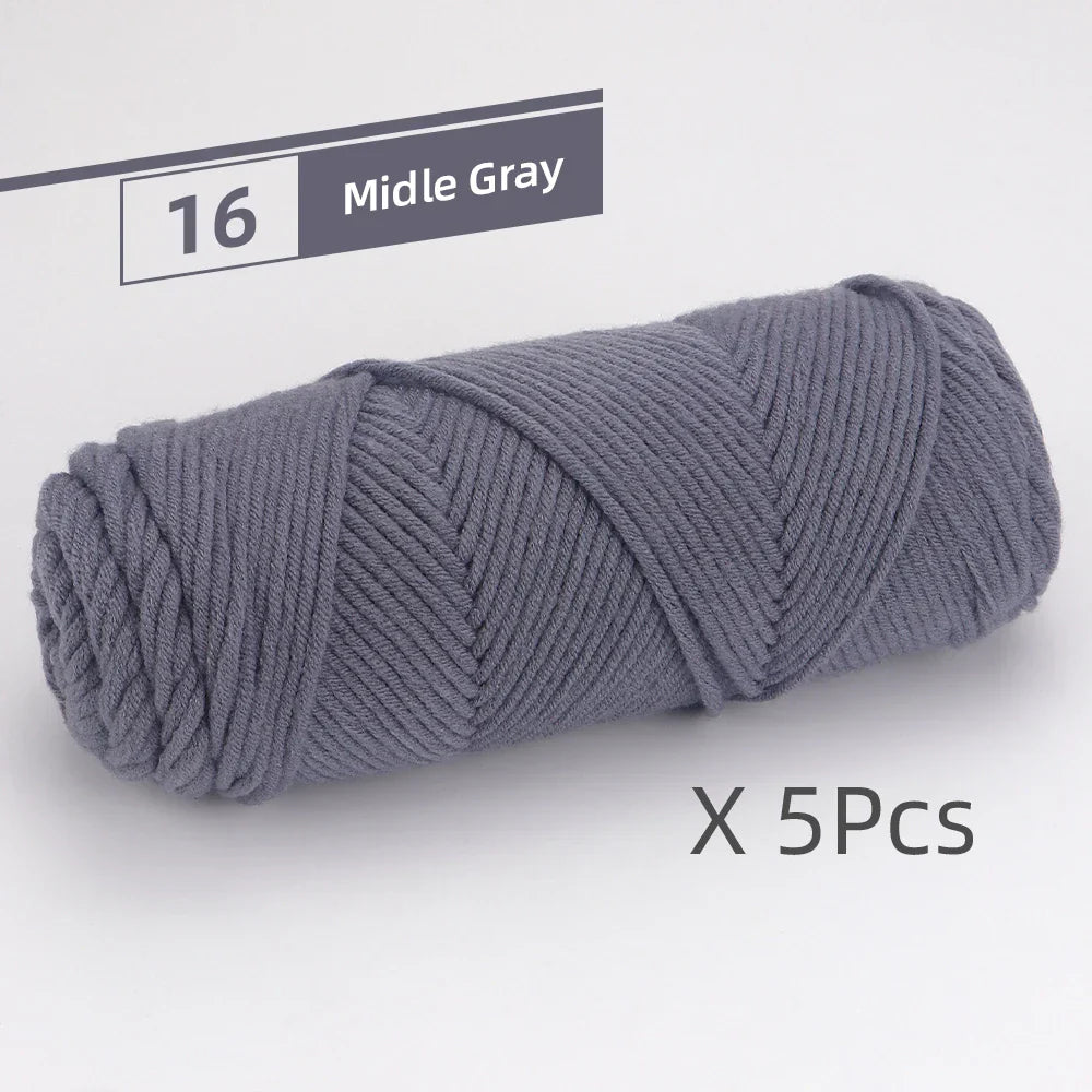 5 Pcs Cotton Select Yarn 17.63oz/500g, Light Worsted
